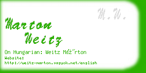 marton weitz business card